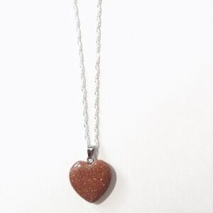 Goldstone Sterling Silver Plated Chain Necklace